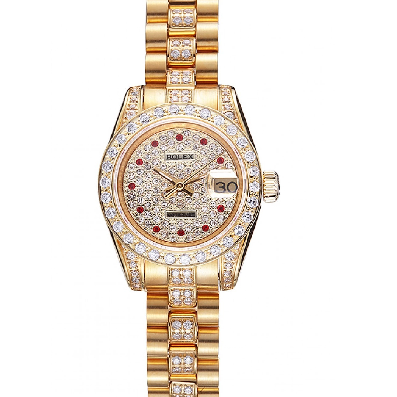 AAA replica watch Swiss Diamond Rolex Dial 622023 Gold DateJust 0606